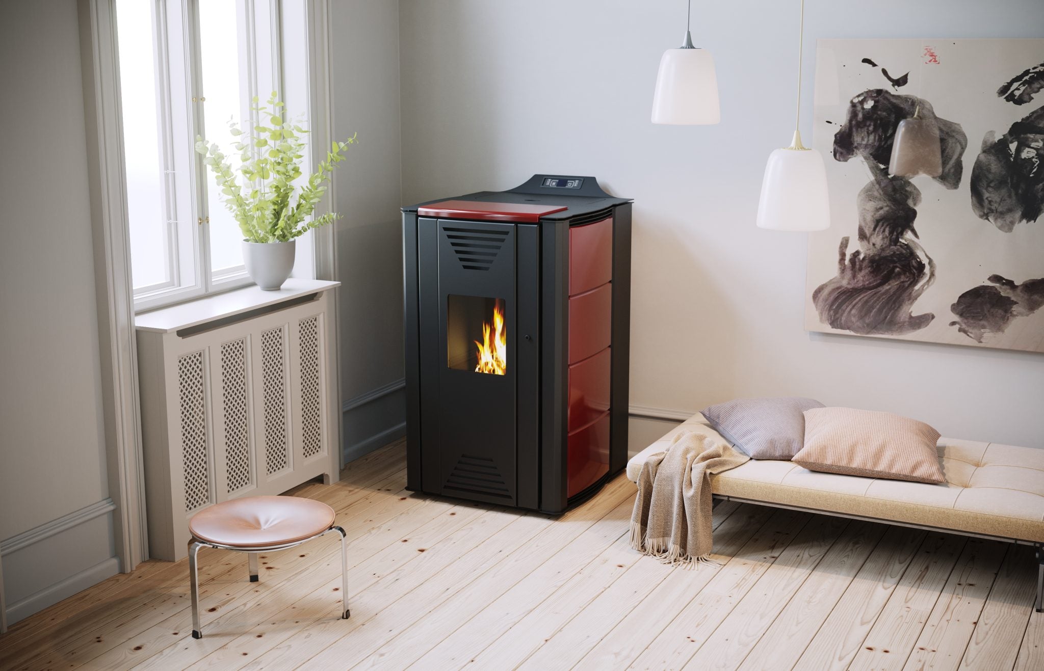 Granulu centrālapkures kamīni