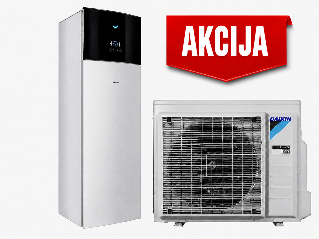 Gaiss ūdens siltumsūknis Daikin Altherma 3 ar integrētu karstā ūdens tvertni 180 L, EHVH08S18E9W ERGA 08EVH7, bez dzesēšanas