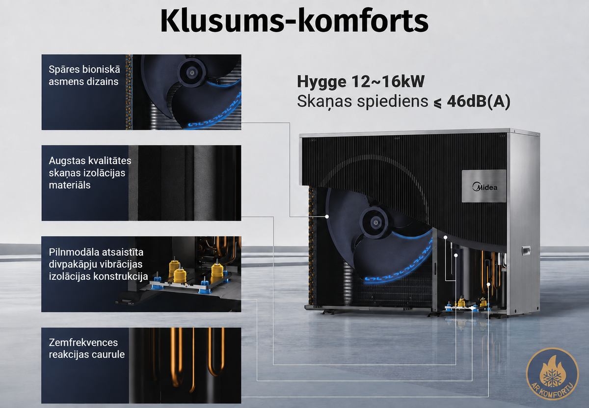 Gaiss - ūdens siltumsūknis Midea M- Thermal Hygge 12kW ar integrētu karstā ūdens tvertni 240 L  (MHA-V12WD2RN8-E / HBT-A160/240CDS90GN8-E)
