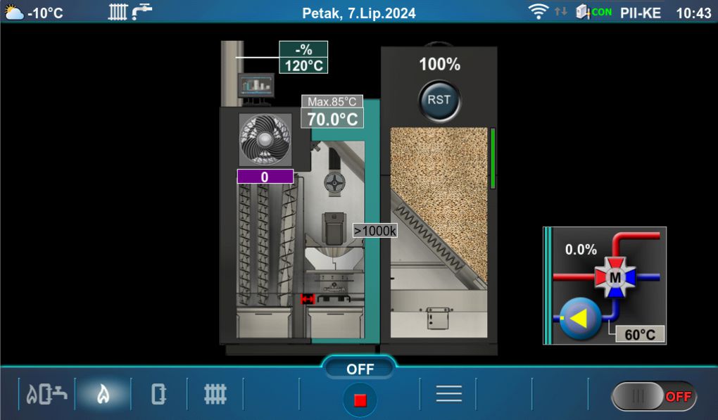 Granulu apkures katls PEL-TEC II 24 LAMBDA, WIFI, 2 loku vadība