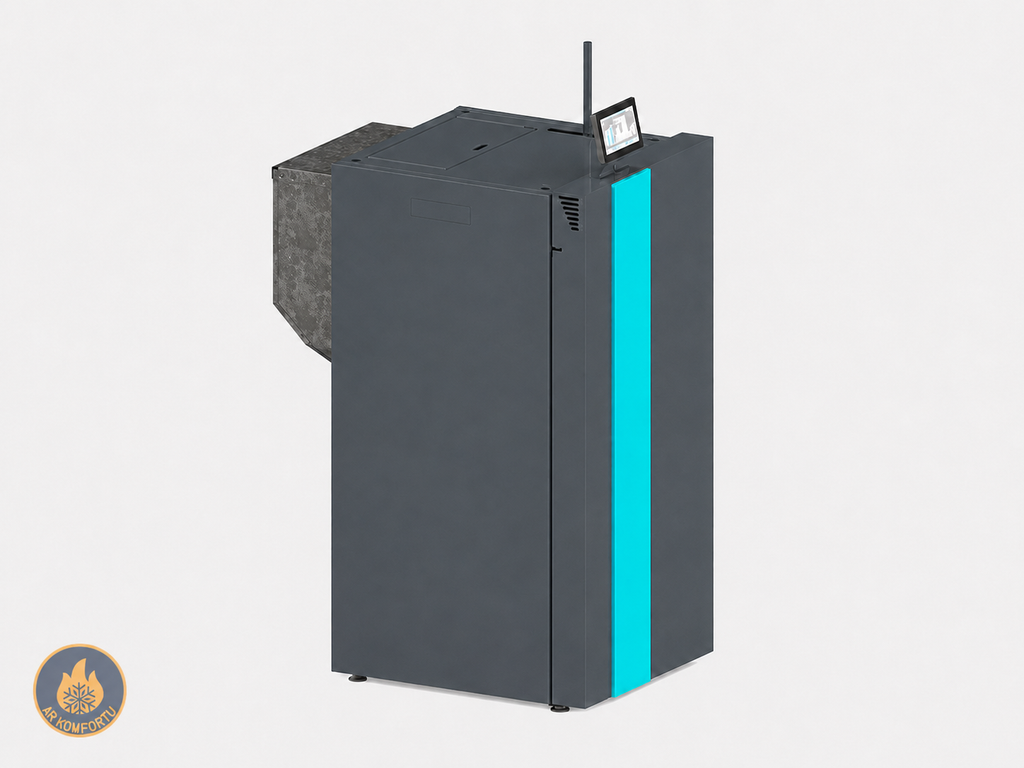 Granulu katls CentroPelet ZVB II 20kW ar centrālapkuri, Touch