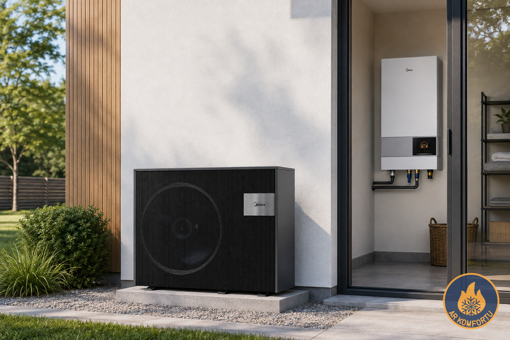 Gaiss - ūdens siltumsūknis Midea M-Thermal Hygge 12kW  MHA-V12WD2RN8-E / HB-A160CDS90GN8-E